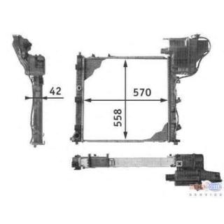 HELLA Радиатор охлаждения 570x558x42 BEHR MERCEDES