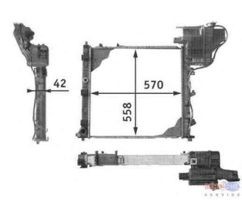HELLA Радиатор охлаждения 570x558x42 BEHR MERCEDES